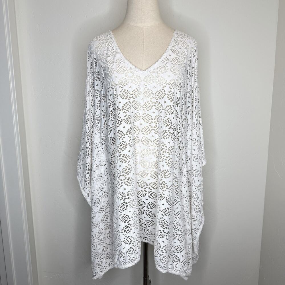 Melissa Odabash White Eyelet Swimsuit Coverup Womens Medium Stretch